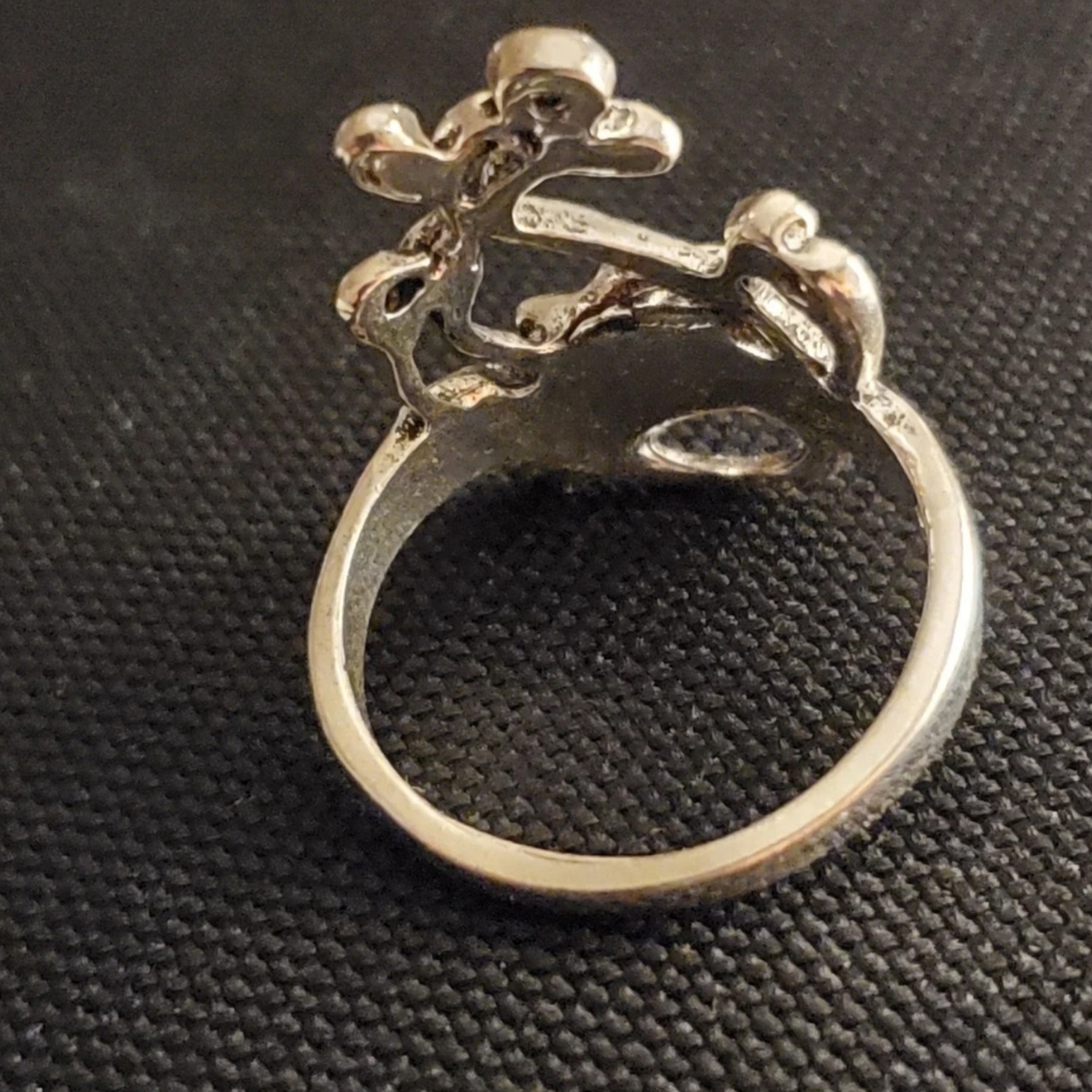 .925 Sterling Silver Gorgeous Rose Vine Rong - Picture 9 of 9